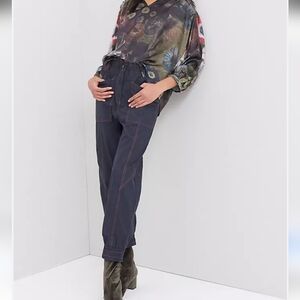 Anthropologie Mason Contrast Stitch Cargo Joggers